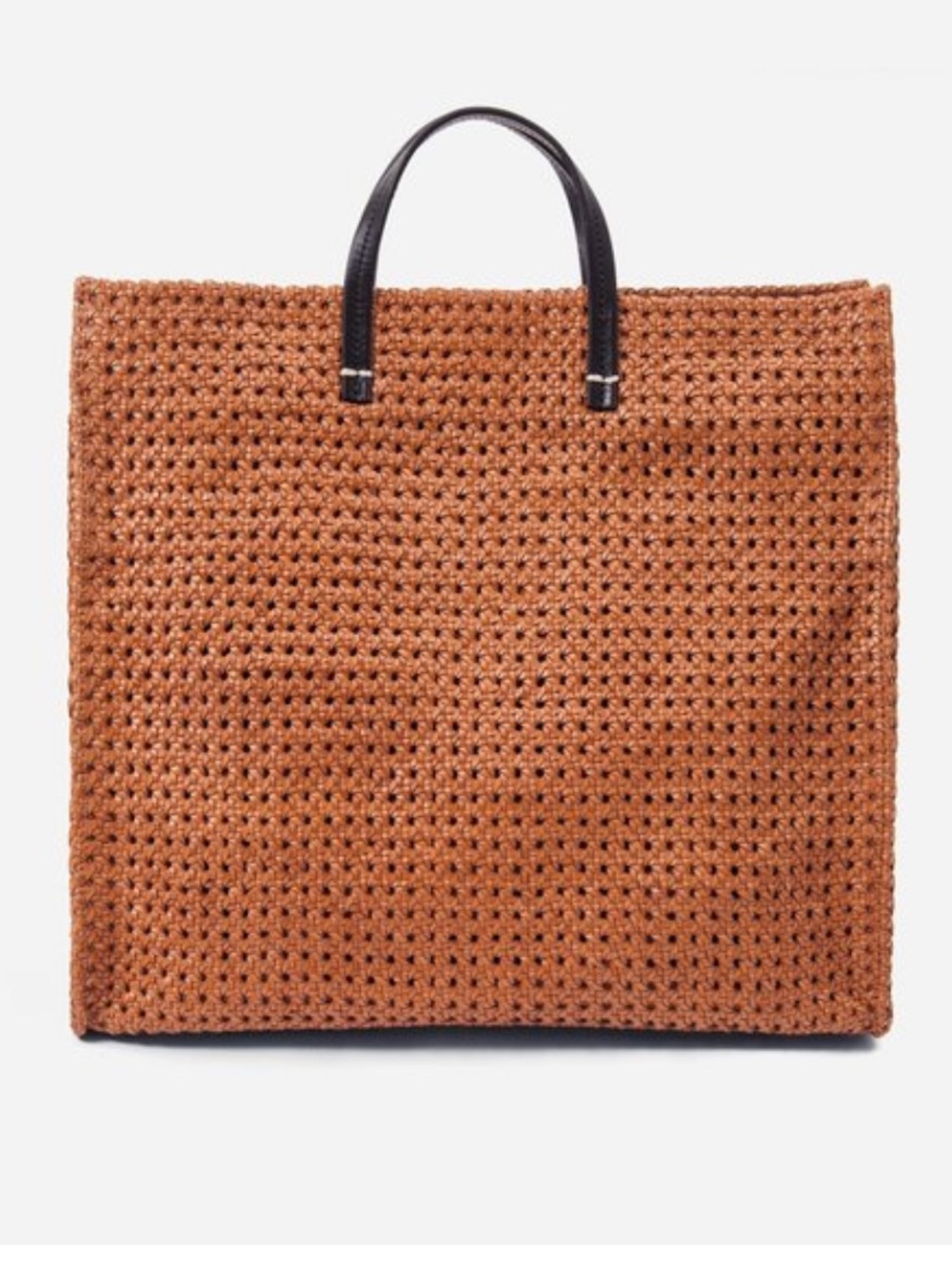 Clare V. Simple Tote Tan Rattan Leather RARE - Picture 9 of 10
